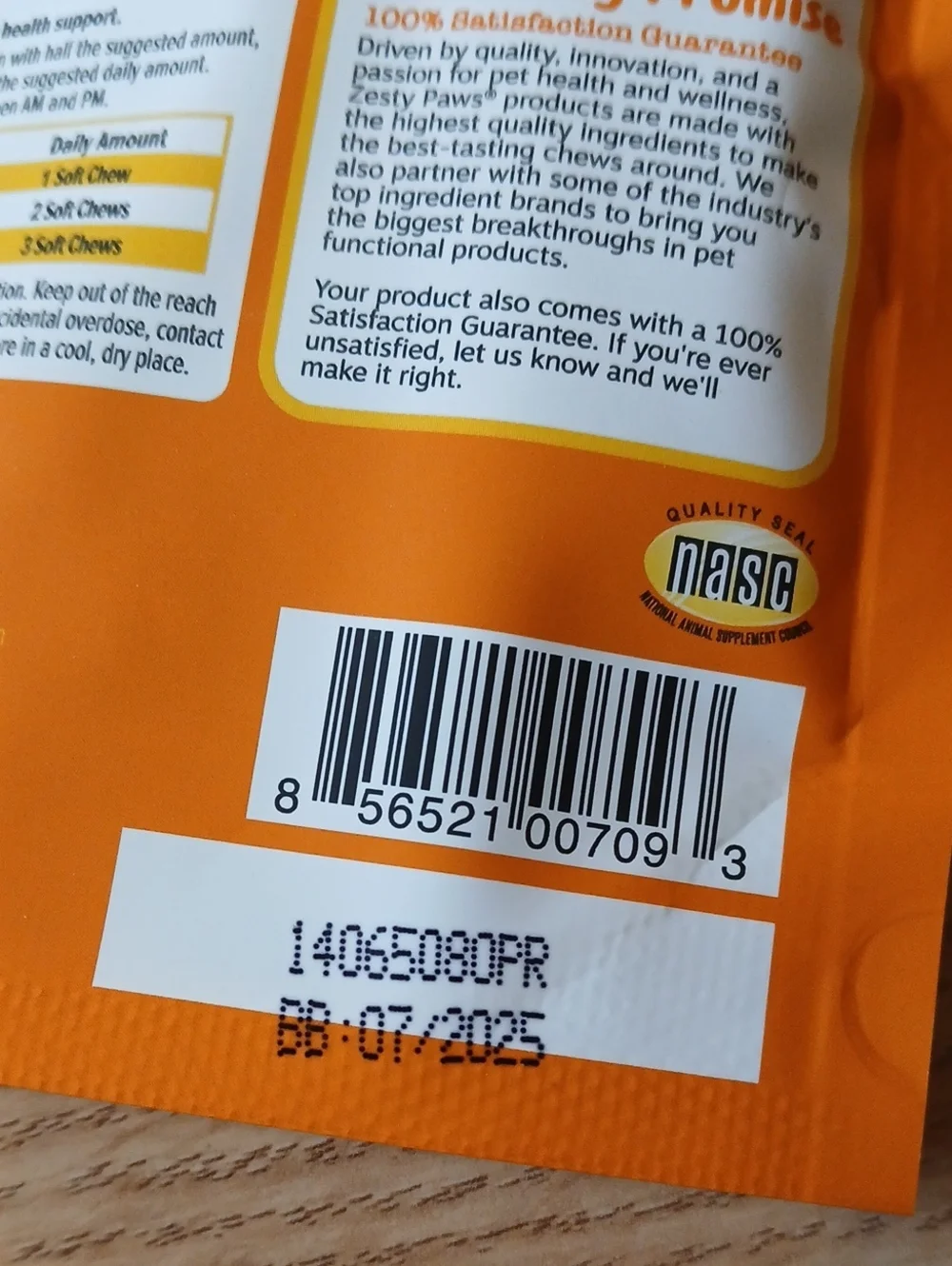 Zesty Paws Probiotic Bites Gut Health Pumpkin Flavor Soft Chews Four Dogs